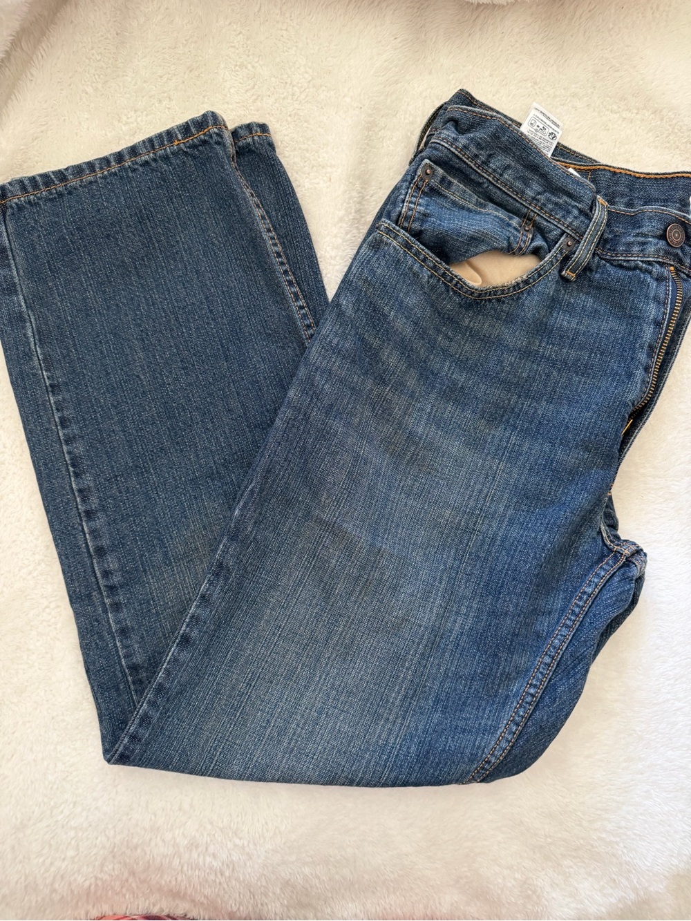 Levis Jeans Mens 34x30 Blue 559 Relaxed Straight Leg Medium Wash Denim Work Logo